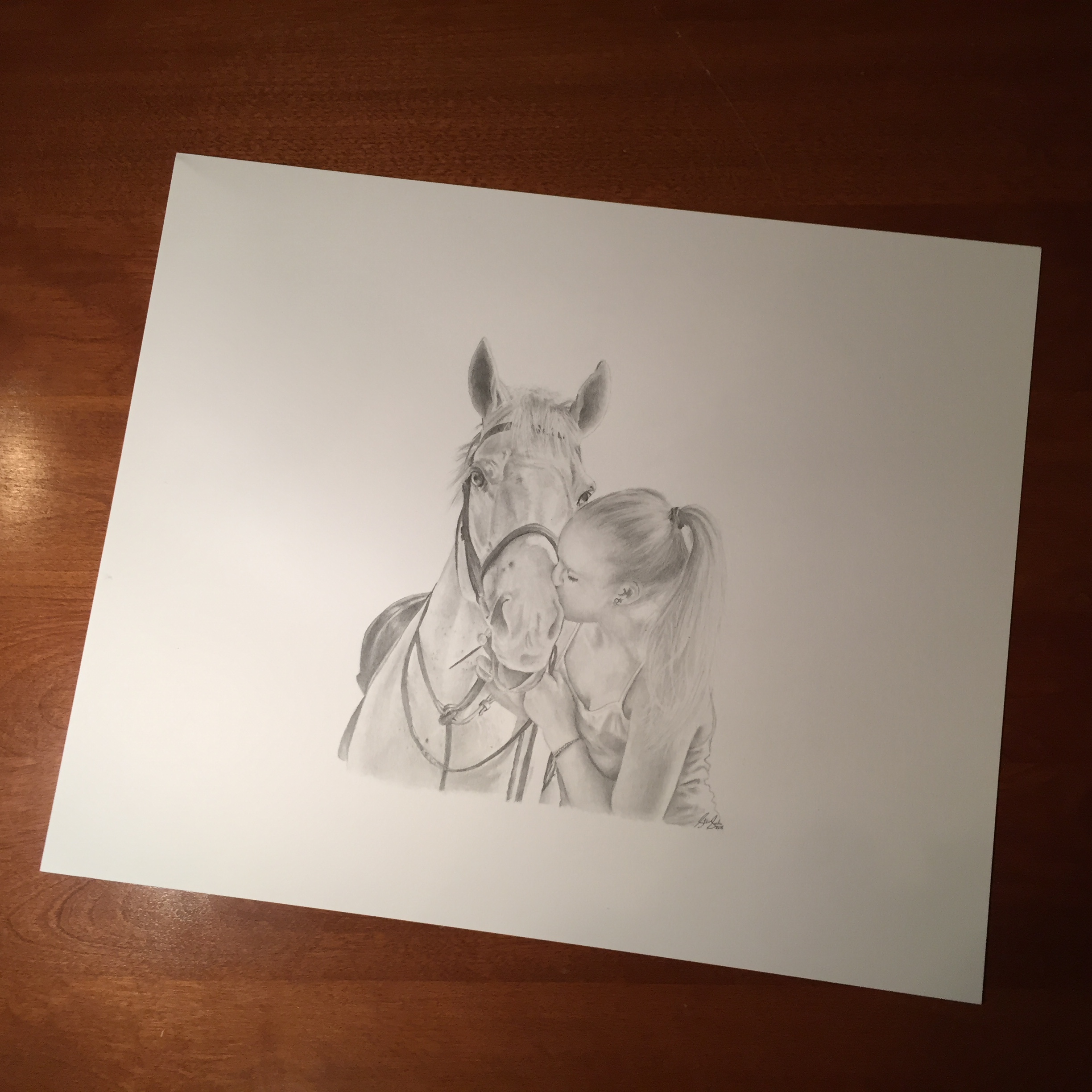 horse drawing on desk