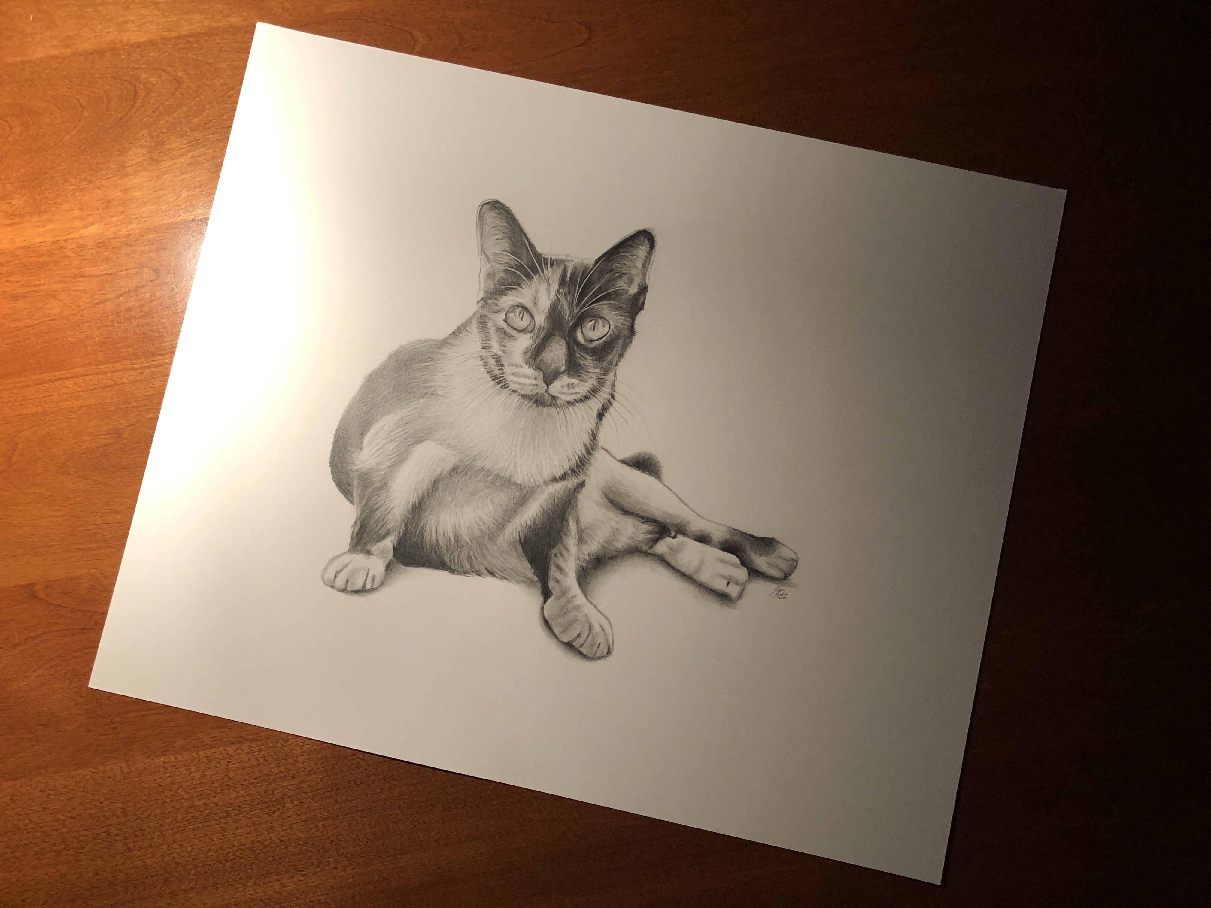 maggie cat portrait table